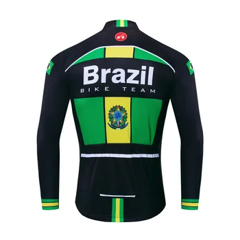 2019 Dviračių Džersis vyrų Dviračių Megztiniai ilgomis rankovėmis kelių MTB dviračių Drabužių maillot Lenktynių topai marškinėliai Ispanija brazilija žalia rudenį