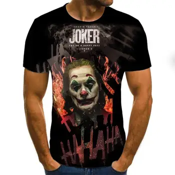 2020 Karšto Pardavimo Klounas Marškinėliai Vyrams/moterims Joker Veidas 3D Atspausdintas Teroro Mados marškinėliai dydis XXS-6XL