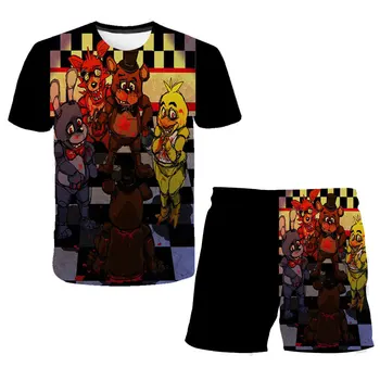 2020 m. Vaikams Drabužių Paauglių Berniukų fnaf kostiumas Komplektus 3d spausdinimo juokingi marškinėliai ir Šortai Vasaros mergaitė Berniukas Kostiumai Tees Top Tinka nuo 4 iki 14 M.