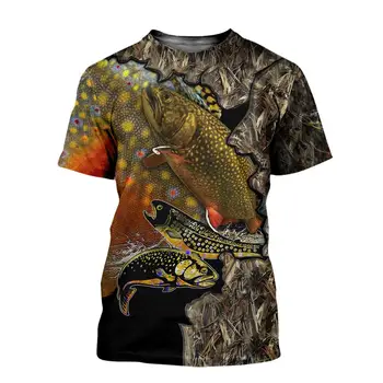 2020 metų Vasaros Mados Vyrai t-shirt Meilės Žvejybos 3D Atspausdintas Harajuku trumpomis rankovėmis T marškinėliai, Unisex Atsitiktinis Streetwear viršūnes KJ0145