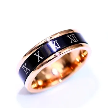 2021 Naujas Paprastas žiedas iš Titano plieno rose gold black veido romėnišką žiedas Crystal nuo Swarovskis pora žiedas Tinka Vestuvių