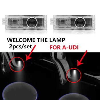 2vnt automobilių sveiki, šviesos, durų projekcija lazerio lempa Audi b5 b6 b7 b8 A3 A4, A4L A5 A6 A6L C5 C6 RS4 RS5 Q3 Q5 Q7 Automobilių reikmenys
