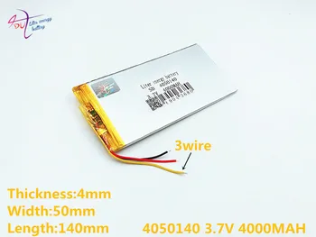 3 linija Polimero ličio baterija 4050140 3.7 V 4000MAH galima pritaikyti didmenines CE, ROHS, FCC KAULŲ ir kokybės sertifikavimo