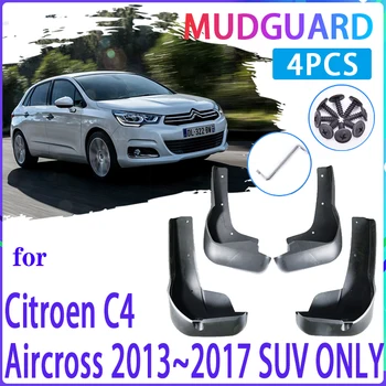 4 VNT Automobilių Purvo Atvartais dėl Citroen C4 Aircross 2013~2017 M. m. m. 2016 M. Mudguard Splash Apsaugai Sparnas Mudflaps Auto Priedai
