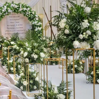 4pcs/set white vestuvių plinth apdailos ketaus ornamentais, geometrinių kelių veda vestuves rekvizitai T etape apdaila
