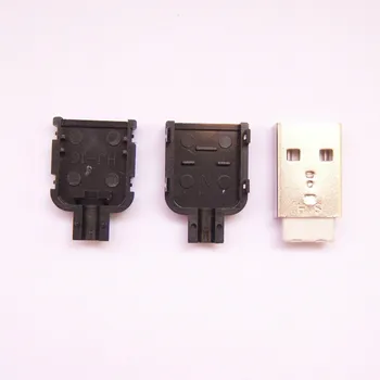 50PCS USB Jungties vyriško Tipo 4 Polių Kištuko Lizdas su mažu plastikiniu Dangčiu U22 nemokamas pristatymas