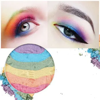 6 spalvų vaivorykštė blizgančios Eyeshadow kepimo milteliai tingus skaistalai makiažo paletė etape grožis