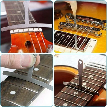 9pcs Nerūdijančio Plieno Feeler Gauge Dual Pažymėtas Spindulio Indikatorius Luthier Remonto Įrankis Gitara, Bosinė