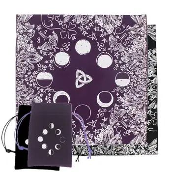 Aksomo Taro Staltiesė su maišeliu Ragana Būrimą Mėnulio Meilužis Luna Drugys Altoriaus Medžiaga stalo Žaidimo Kortelės Padas