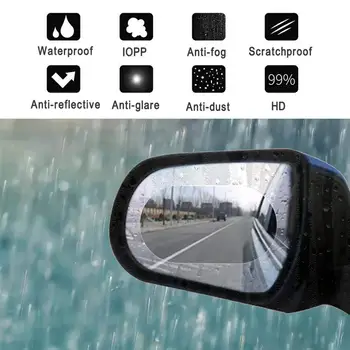 Anti-lietaus lipdukas X 2 Anti-fog plėvele, vandeniui atspari galinio vaizdo veidrodis 150X100mm Anti-rūko galinio vaizdo veidrodėliai