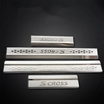 Automobilio stilius įklija, suzuki sx4 scross s-cross s cross 2017 2018 reikmenys durų slenksčio nusitrinti plokštė raštas guard-2018 m.