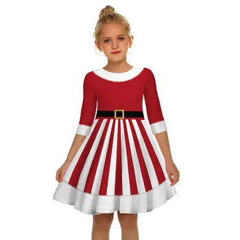 Bamblys Mergina Suknelės Vaikams Pusė Rankovėmis Raudona Kalėdų Drabužius Polka Dot Princesė Dress Merginos Kostiumas 8 10 12 Metų Vaikai