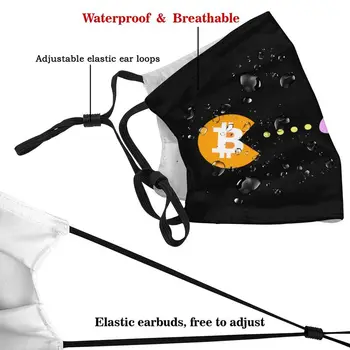 Bitcoin Valgo Doleris Kvėpuojantis Veido Kaukė Unisex Piniginės Kaukė su Filtrais, apsauga nuo dulkių Apsauga Apima Respiratorius Burną, Mufelinė
