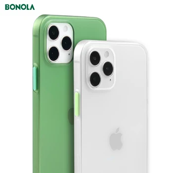 Bonola Ultra Plonas, Matinis Atveju iPhone 12 Pro/12 Pro Max /12 Mini/12 0,2 mm vaizdo Kameros Lęšis atsparus smūgiams Spalvos Apsaugos Hard Cover
