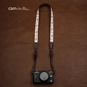 Cam7547 skaitmeninio SLR fotoaparato dirželis, Minkštas Kinijos išsiuvinėti stiliaus medvilnės audiniai pečių, kaklo dirželis ponios