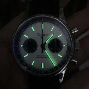 Chronografas Pilotas 40mm Mechaninis laikrodis Vyrams st1901 Judėjimo Safyras Laikrodžiai Mens 2020 Šviesos Panda Dial Rankiniai Laikrodžiai Vyrams