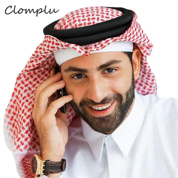 Clomplu Musulmonų Maldos Skrybėlę/Bžūp Islamą, Arabų Saudo Arabija Turbaną Ramadanas Mados Pledas Musulmonų Skrybėlės Islamo Apranga Vyrams Galvos Juosta