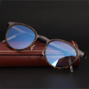 CUBOJUE Markės dizaino Titano Akinių Rėmeliai Vyrų Derliaus Turas recepto akiniai Trumparegystė, optiniai akiniai Be akinių