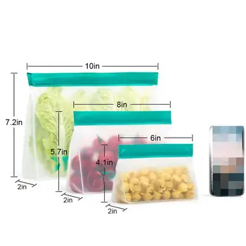 Daugkartinio naudojimo užsandarinti silikonu maisto išsaugojimo maišelį šaldiklio maišelį savarankiškai sandarinimo daržovių ir vaisių, maisto produktų šaldymo sandarų maišelį