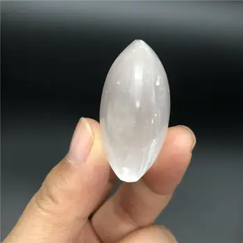 Didmeninė 1PC Poliruoti Balta Selenitas Troškinti Crystal Palm Masažo Akmenų Drožyba Gydymo Natūralus Kvarco Kristalai