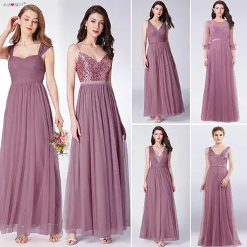 Dulkių Rožinė Bridesmaid Dresses Ilgai Kada Nors Gana Moterims, Elegantiškas Suknelės Vestuvėms Šalis Svečių Chalatai Vestido De Festa Longo 2020 M.