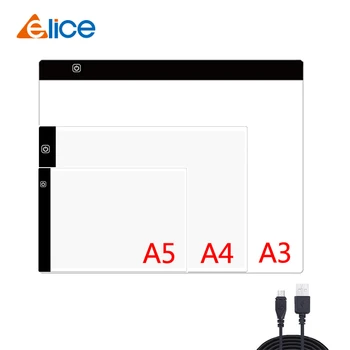 Elice A3 A4 A5 Piešimo Tablet Diamond Tapybos valdybos USB Meno Kopijuoti Trinkelėmis Rašyti, piešti eskizus Wacom Sekimo led šviesos padas