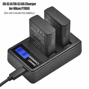 EN-EL14 LT-EL14A Dual Port USB Akumuliatoriaus Kroviklis LCD Ekranas Smart Baterijos Įkrovimo Dokas 