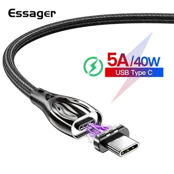 Essager 5A Magnetinio USB C Tipo Kabelio 
