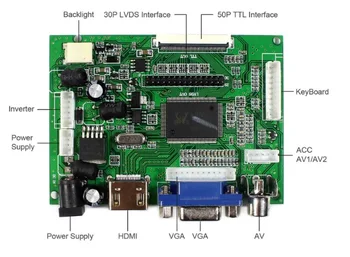 HDMI+VGA 2AV Kontrolės Valdyba Rinkinys N156BGE N156BGE-L21 1366X768 LCD LED ekrano Vairuotojo Lenta