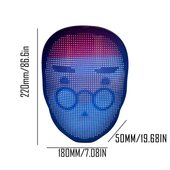 Helovinas Šviesą Kaukė su LED Ekrano APP Kontroliuojamos LED Kaukė Full LED Veidas keičiasi Šviesos Kaukė Parama 
