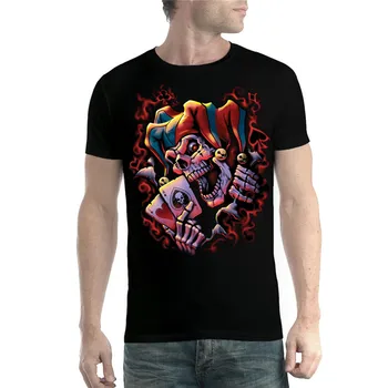 Joker Kaukolė Korteles Klounas Vyrų T-Shirt Xs-3Xl Naujo Stiliaus Turas Tee Marškinėliai