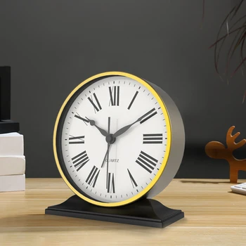 Juoda Skaitmeninis Metalo Biuro Stalas, Laikrodis Dekoro Silent Kūrybos Kambarį Stalo Laikrodis Modernus Dizainas Reloj Mesa Laikrodžiai BW50ZZ
