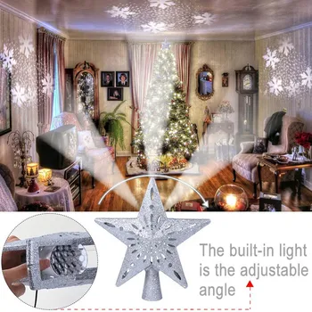 Kalėdų Eglutė LED Snaigė Žvaigždžių Projekcija Lempos Medžio Topper Apdailos LED Projektorius, Apšvietimo Kalėdos Šalis Lempa Namų Parduotuvė