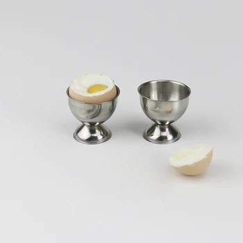 Kiaušinių Puodelio Kiaušinių Dėklas Nerūdijančio Plieno Minkštas Virtų Kiaušinių Puodeliai Turėtojas Stovėti Plauti Indaplovėje (4 Blokai)