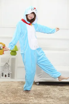 Kigurumi Jingle Katė Doraemon Onesies Pižama Gyvūnų Helovinas Kostiumas Pižamos Animacinių Filmų Sleepwear Moterų Pijama Plius Dydis