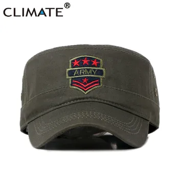 KLIMATO Vyrų Armija Bžūp Vyrų Karinė Kepurė Hat Vyrų Beisbolo Kepurės, Žalia Kietas Suaugusiųjų Reguliuojamas Raudonos Žvaigždės Armijos Kietas Flat Top Hat Kepurės