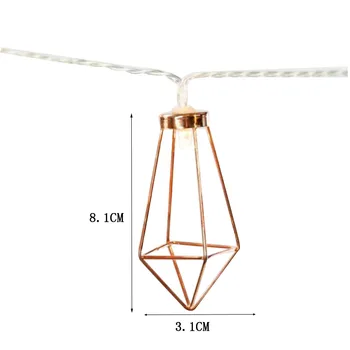LED rombo Formos Pasakų Styginių Šviesos 1.1 m/3m 10/20 Led Šviesą Geležies Metalo Vestuves Namų Puošybai Žibintų String Lempos