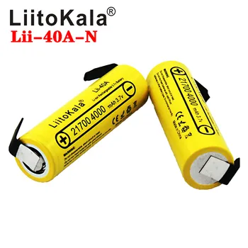 LiitoKala Lii-40A IMR 21700 4000mAh 40A Didelės Talpos Saugomų Flat Top Li-ion Baterija+PASIDARYK pats Nicke