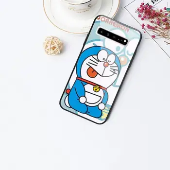 Mielas Doraemon Telefono Dėklas Stiklo Telefono Dėklas Samsung Galaxy S20 Ultra S10 S9 S8, S7 Plius Krašto S10 E Lite Pastaba 8 9 10 Pro Dangtelį