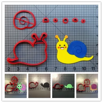 Mielas Sraigė Dizaino Cookie Cutter Nustatyti, Minkštas Keksas Viršų Formų Užsakymą 3D Atspausdintas Sausainių Įrankiai Cortadores De Galleta