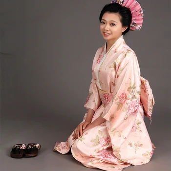 Moterų Japonų Tradicinis Kostiumas Moteriška Gėlių Japonų Kimono Suknelę Etape Cosplay Ponios Yukata Kostiumo Kimono Feminino