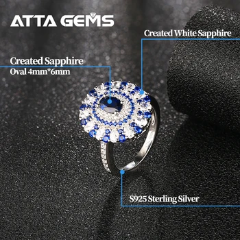 Mėlynas Safyras Sidabro Žiedas Moterų Vestuvių Juostoje Anniversay Šventė Sidabro Papuošalai Sukurta Safyras Moterų Fine Jewelry