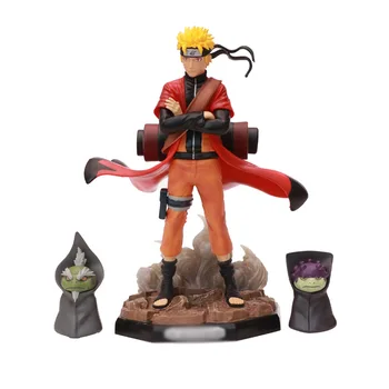 Naruto Sasuke Gyvatė Statula PVC Veiksmų Skaičiai Žaislai 320mm Naruto Shippuden Anime, Uchiha Sasuke Galvos Keitimas Statulėlės Modelis Žaislas