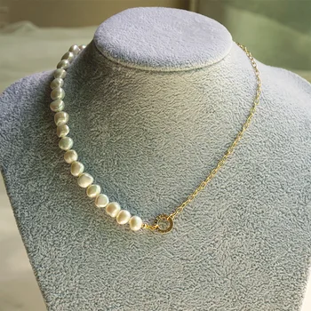 Natūralių Gėlavandenių Perlų Choker Moterų Karoliai Grandinės Gana Perlų Vėrinį Clavicle Grandinės Collares Šalis Draugystės Dovana