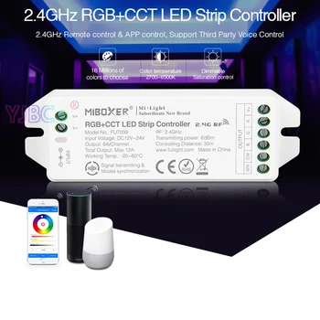 Naujas Miboxer 2.4 GHz RGB+BMT LED šviesos Juostelės Valdytojas,FUT039 (Atnaujintas) DC12V~24V led lempos juosta dimeris