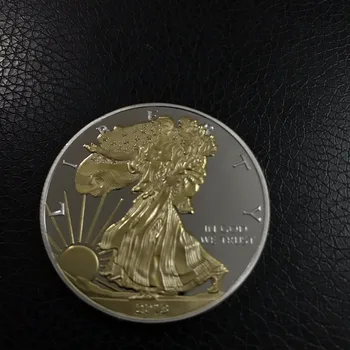 Nemokamas pristatymas 10vnt/daug,2013 American Eagle Aukso /Sidabro Moneta,Nėra Magnetinių Kopija