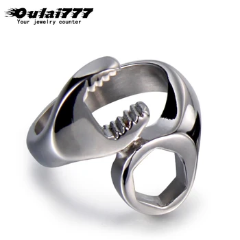 Oulai777 mens nerūdijančio plieno veržliarakčio žiedas punk didmeninė dovanos vyrams aksesuarai didelis žiedas, papuošalų pasididžiavimas Remonto plieno žiedas