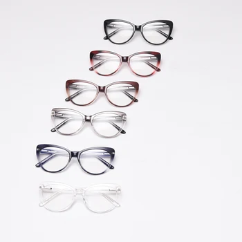 Peekaboo retro cat eye akiniai moterims didelis rėmas skaidrus juodas moterys recepto akiniai skaidraus lęšio apdaila
