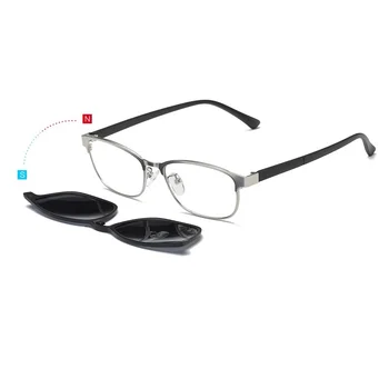 Plotis-135 Naujų TR magnetinio veidrodis akiniai nuo saulės metalo rėmas vyrų ir moterų poliarizuota recepto nustatyti veidrodis retro akiniai nuo saulės akiniai