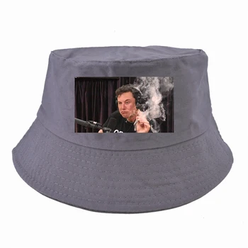 Pop Vyrai Moterys Spausdinti Elon musk rūkymas kibirą skrybėlių mados Vasaros Kibirą Skrybėlės Unisex žvejys kepurės panama kibirą bžūp gorras